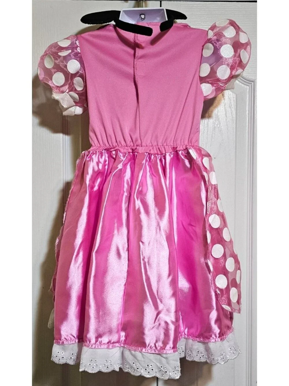 Minnie Mouse Pink Polka Dot Costume Toddler Disney Parks Sorcerer Hat Ears Dress - Picture 4 of 5